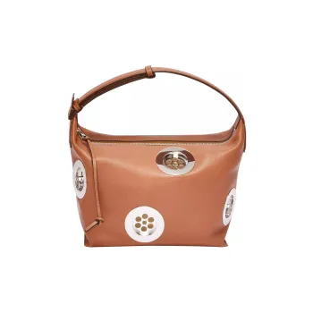 LOEWE Cubi Smooth Cow Leather Handbag Lunch Box Shoulder Bag Crossbody Bag Handbag Women's Brown