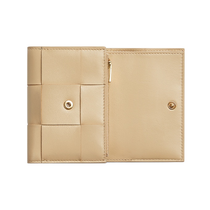 Bottega Veneta Intreccio Tri-Fold Zip Wallet - POIZON