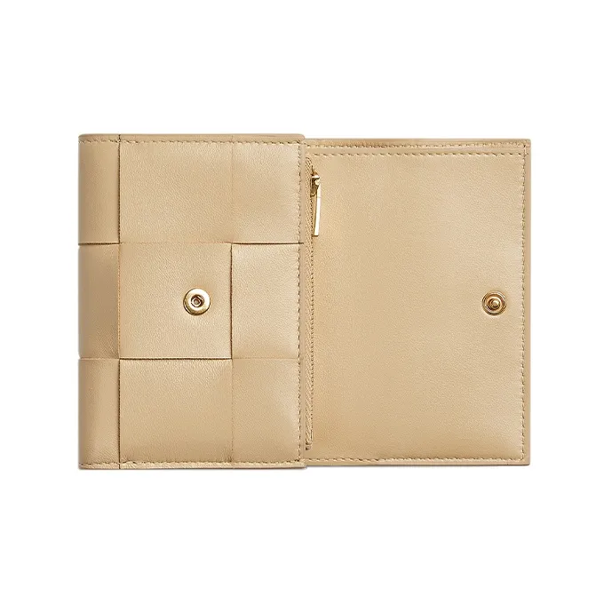 Bottega Veneta Intreccio Tri Fold Zip Wallet-2