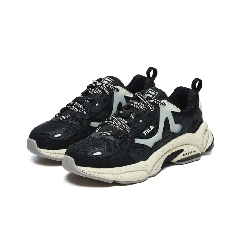 FILA FUSION RJV Non slip Lightweight Low Top Casual Shoes Women's Black Gray-1