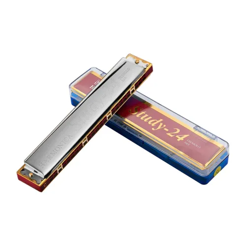 SUZUKI Study 24 Eyelet Polyphonic Harmonica