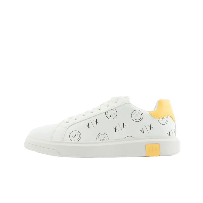 SMILEYWORLD x ARMANI EXCHANGEAE Low-Top Stylish Skateboarding Shoes Men's White-0