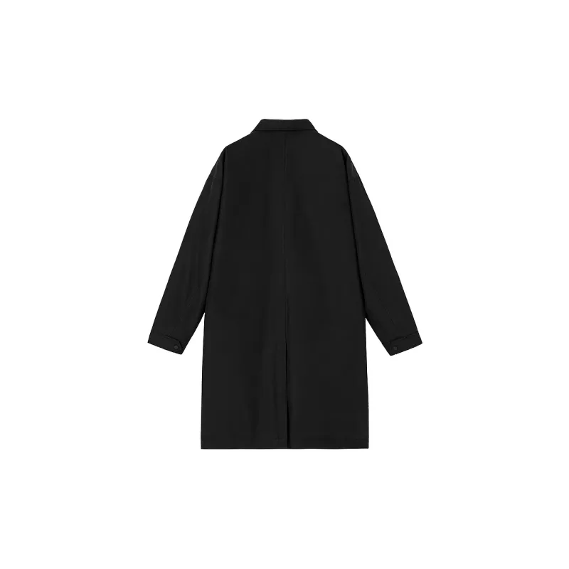 Lilbetter Solid Color Stand Collar Loose Fit Long Puffer Jacket Men's Black-1