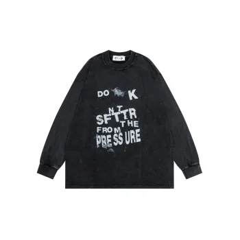 SFTTR Straight Long Sleeved T Shirt Unisex Black