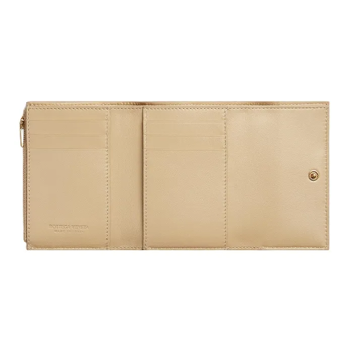 Bottega Veneta Intreccio Tri Fold Zip Wallet-3