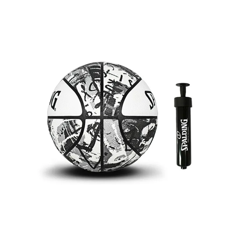 SPALDING Graffiti PU Basketball Black White Size 7 Training Competition Unisex-2