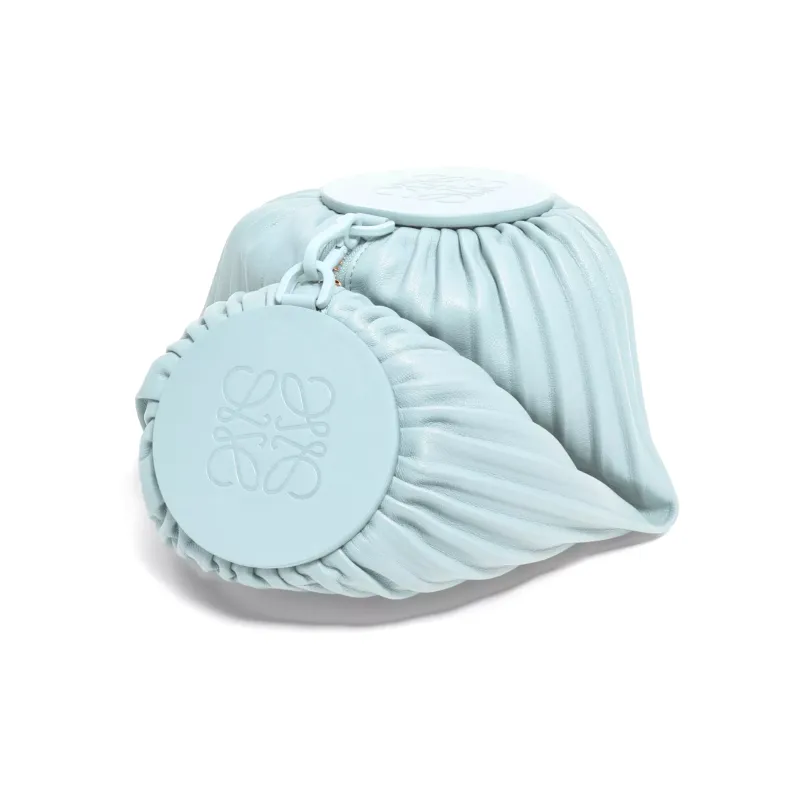 LOEWE Bracelet Pouch In Pleated Pappa Pleated Nappa Aquamarine-2