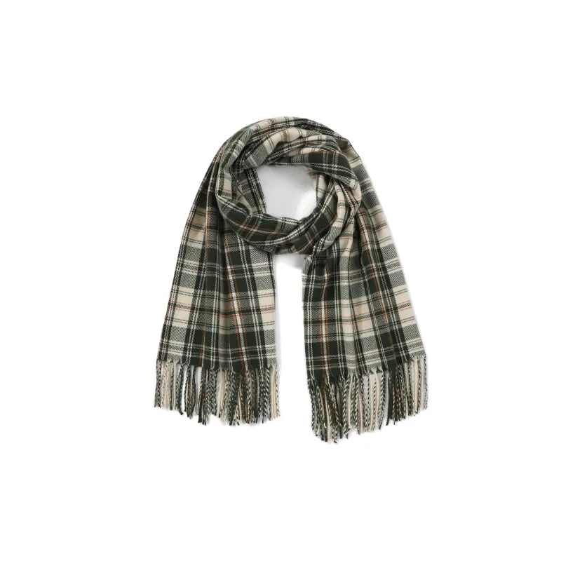 XXOFF Knit Scarves Women's Green Plaid-1
