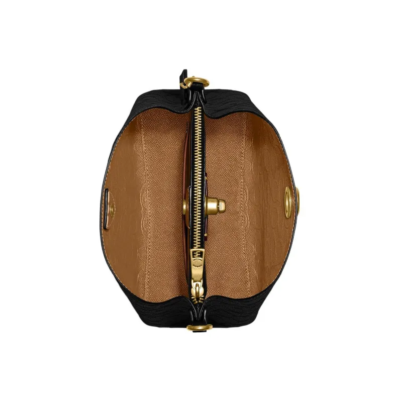 COACH Willow Grain Leather Bucket Bag, Handbag, Shoulder Bag, Crossbody Bag Medium Size Women's Black-2