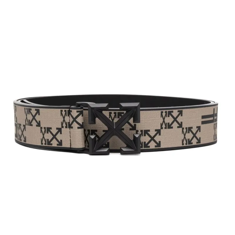 OFF WHITE Double Sided Smooth Buckle Belt Men's Brown-1