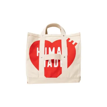 HUMAN MADE Canvas Bag Tote Bag Shopping Bag Shoulder Bag Handbag Medium Size Unisex Beige