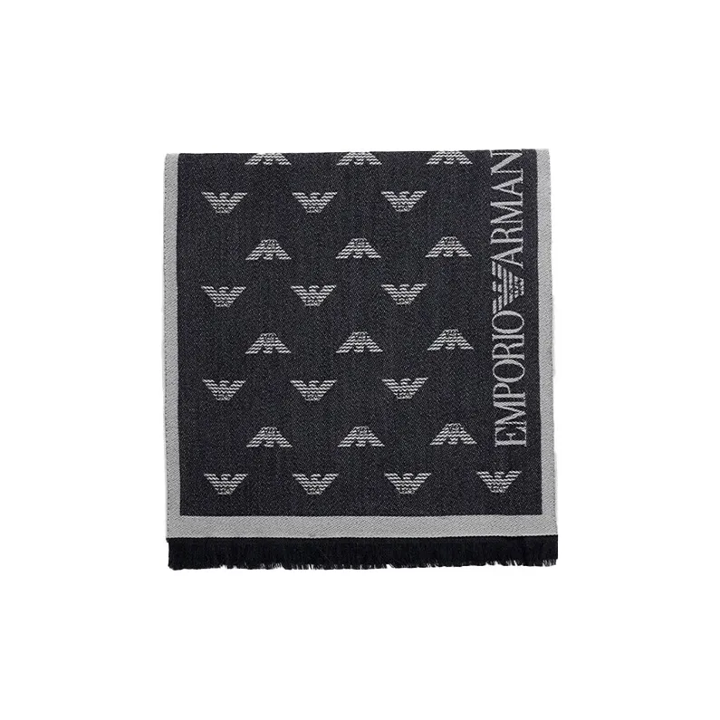 EMPORIO ARMANI Knit Scarves Men's Gray-2