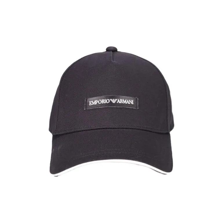 EMPORIO ARMANI Logo Patch Curved Peak Baseball Cap-1