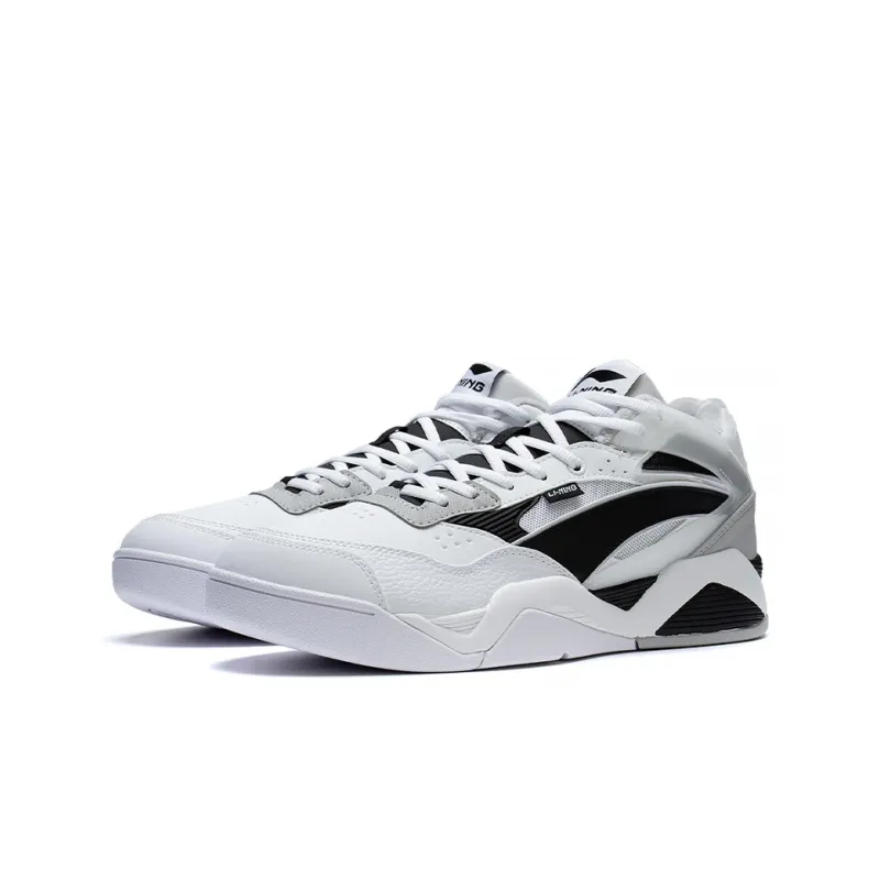 LiNing LN BBS Slip Resistant, Abrasion Resistant, Thermal Low Top Sports Casual Shoes Men's White Black-2