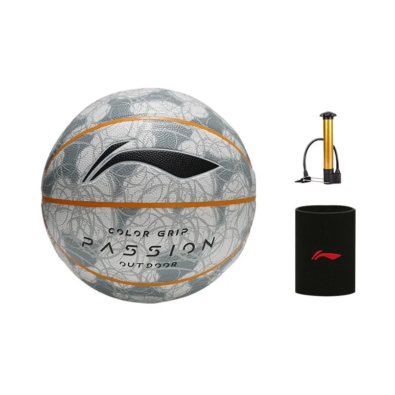 LiNing PU Basketball Gray Size 7 Training Match Unisex-16