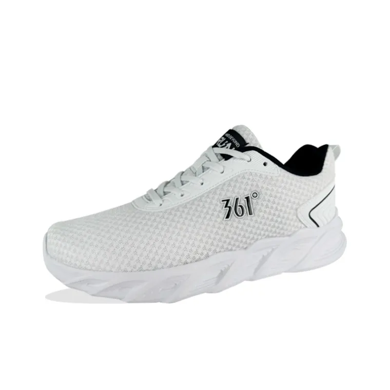 361° Lightweight And Breathable Low Top Running Shoes Men's White Black-2