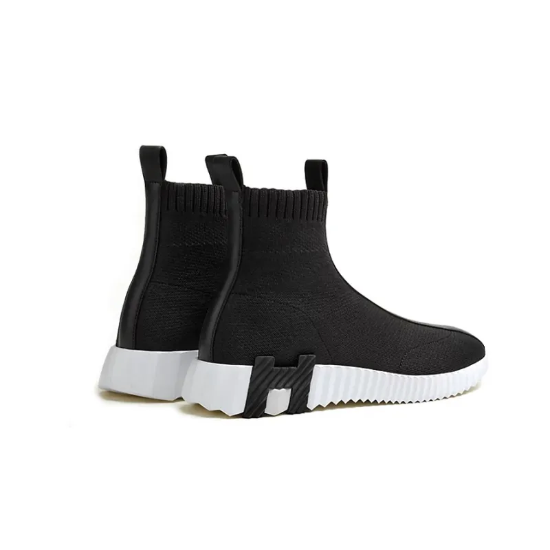 HERMES Slip Resistant High Top Sports Casual Shoes Women's Black-4