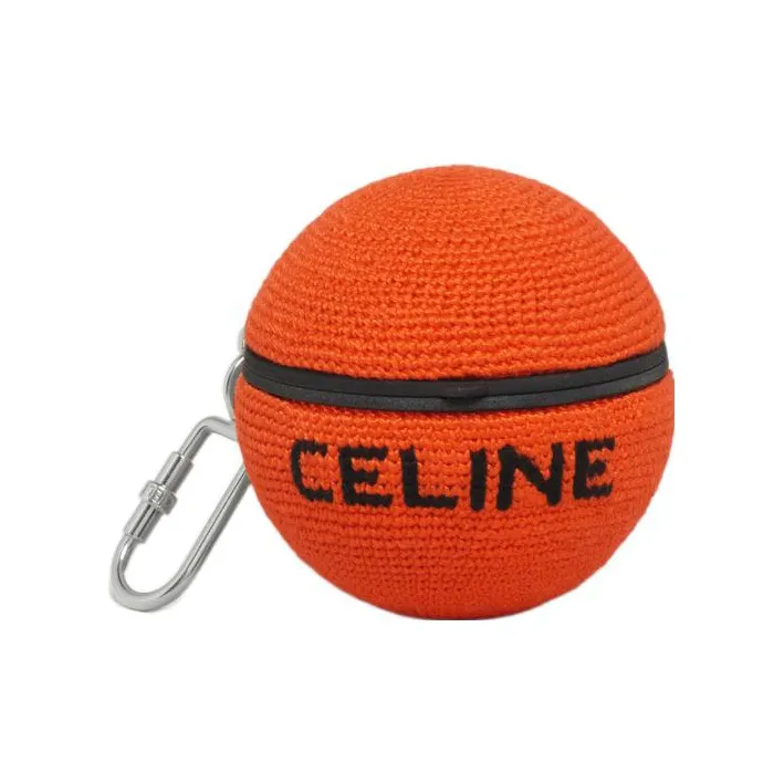 CELINE Hook And Needle Woven AirPods Pro Protective Case Earphone Case Women's Orange/Black-0