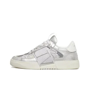 Valentino VL7N Low Top Stylish Skateboarding Shoes Women's Silver White