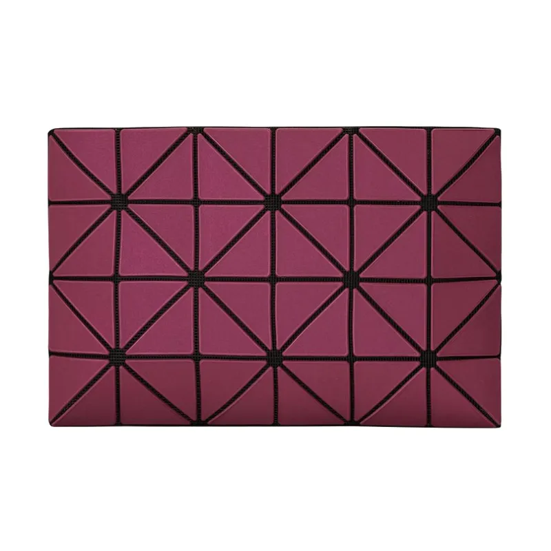 ISSEY MIYAKE Lucent Artificial Leather Wallet Card Holder Key Pouch Clutch Unisex Bordeaux Red-0