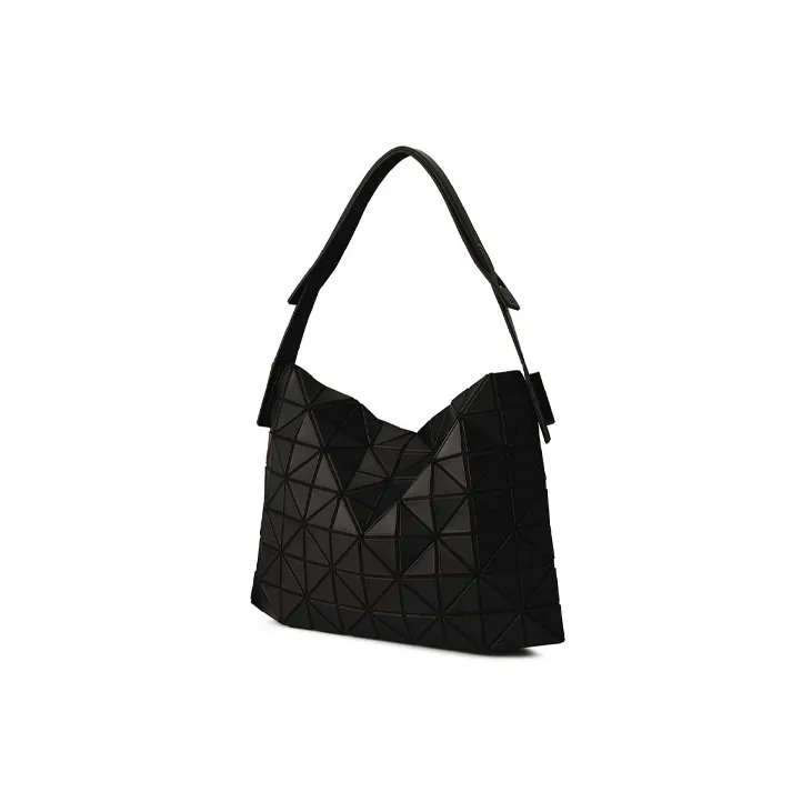 ISSEY MIYAKE Polyvinyl Chloride Resin Baguette Shoulder Bag, Handbag Trumpets Unisex Matte Black-1