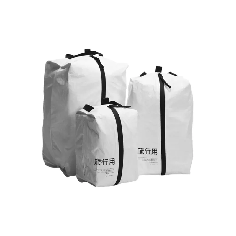 JOLLYING Paper Portable Lightweight Laundry Bag Fitness Sports Bag Travel Bag Unisex White/Gray-0