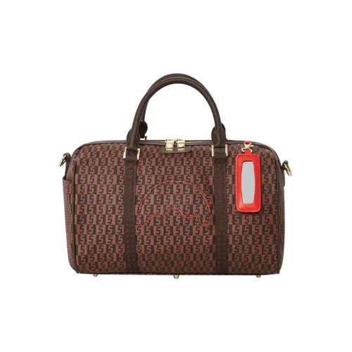 SPRAYGROUND PVC Travel Bag Casual Bag One Shoulder Handbag Medium Size Unisex Brown