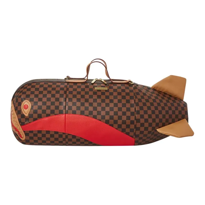 SPRAYGROUND PVC Travel Bag, Irregular Shaped Bag, Handbag Large Size Unisex Brown-1