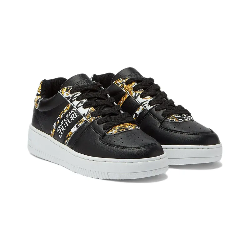VERSACE JEANS Versace Low Top Stylish Skateboarding Shoes Women's Black-2