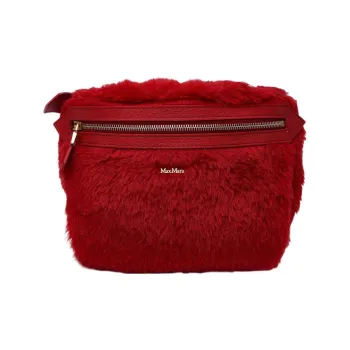 MaxMara Leather One Shoulder Crossbody Fanny Pack Women's Red