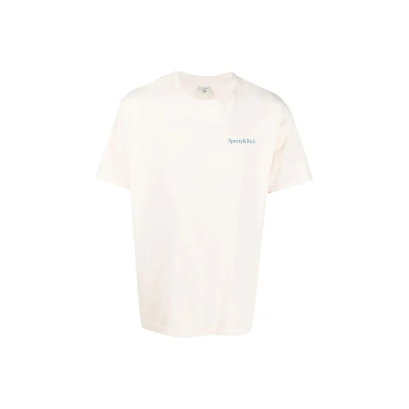 SPORTY & RICH Health Is Wealth Logo print T shirt-0
