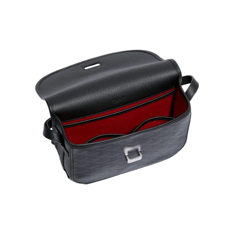GOYARD Belvédère Canvas With Leather Messenger Bag Shoulder Bag Women's Black-3