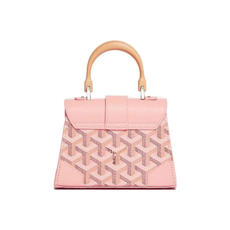 GOYARD Saigon Canvas With Calfskin Shoulder Bag Crossbody Bag Handbag Mini Women's Pink-2