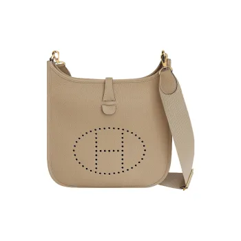HERMES Evelyne Clemence Bullock Leather Shoulder Bag Crossbody Bag Women's S2 Trench Coat Beige