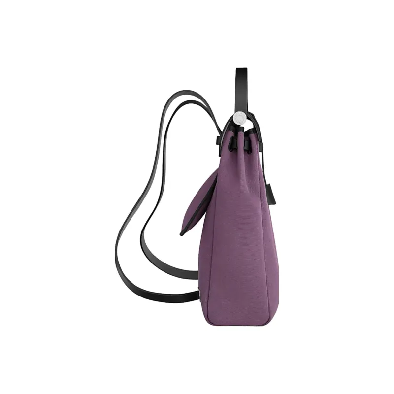 HERMES Herbag Zip Canvas With Hunter Cow Leather Handbag Backpack Women's Black/Grenadine/Indigo Blue-2