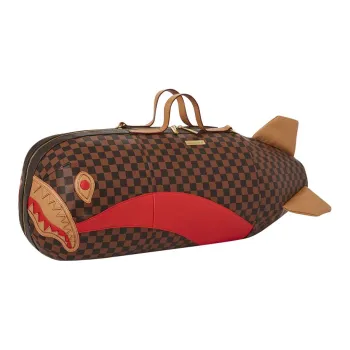 SPRAYGROUND PVC Travel Bag, Irregular Shaped Bag, Handbag Large Size Unisex Brown