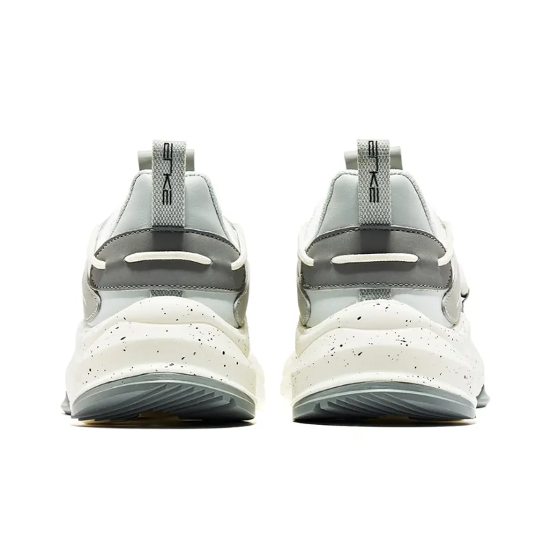 Erke Breathable Low-Top Running Shoes Women's White Dew Gray-3