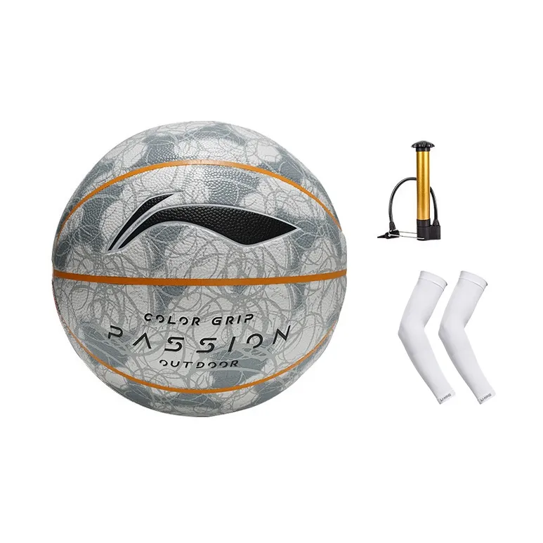 LiNing PU Basketball Gray Size 7 Training Match Unisex-26