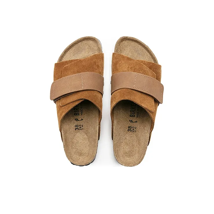 Birkenstock Kyoto Nubuck Suede Leather Sandals 'Mink'-4