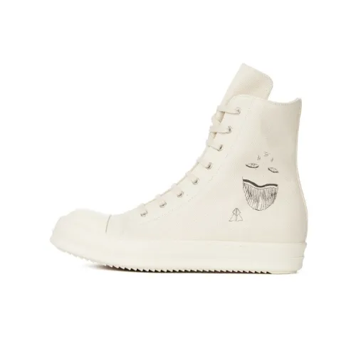 Rick Owens DRKSHDW Canvas Shoes Women's High-Top White