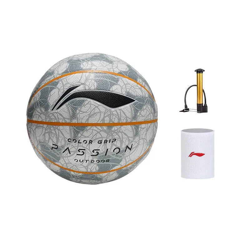 LiNing PU Basketball Gray Size 7 Training Match Unisex-18