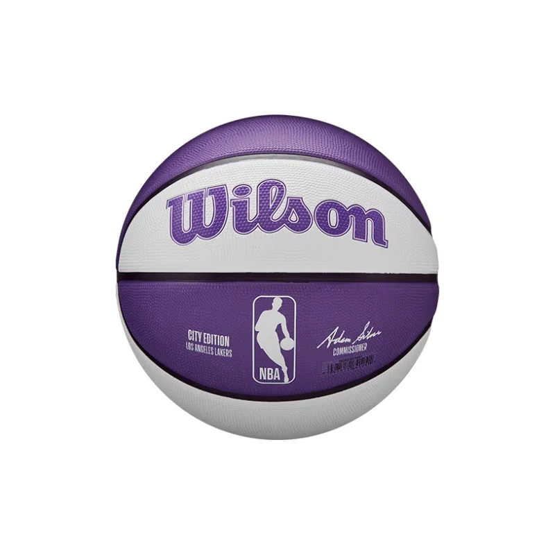 Wilson NBA City Series Rubber Basketball White Purple Size 7 Ball Training Unisex-4