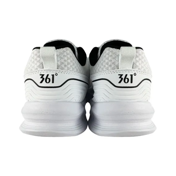 361° Lightweight And Breathable Low Top Running Shoes Men's White Black-3