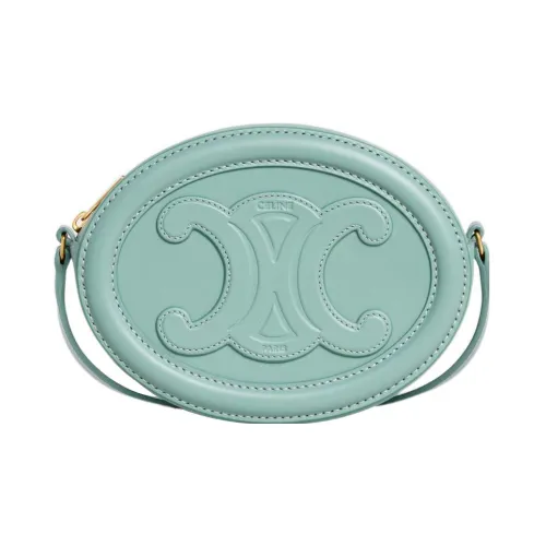 CELINE Triomphe Cow Leather Mooncake Bag Shoulder Bag Crossbody Bag Regular Women's Cool Mint Green