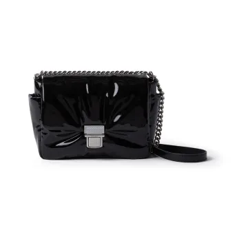 MSGM Patent Leather Crossbody Bag Shoulder Bag Women's Black