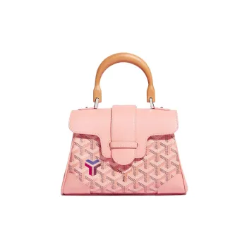 GOYARD Saigon Canvas With Calfskin Shoulder Bag Crossbody Bag Handbag Mini Women's Pink