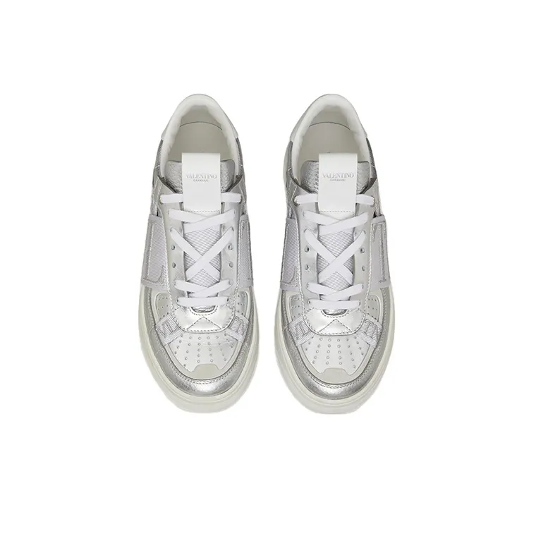 Valentino VL7N Low Top Stylish Skateboarding Shoes Women's Silver White-3