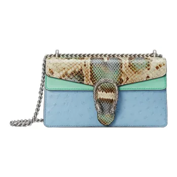 GUCCI Dionysus Ostrich Leather Python Skin Bacchus Bag, Crossbody Bag, Shoulder Bag Women's