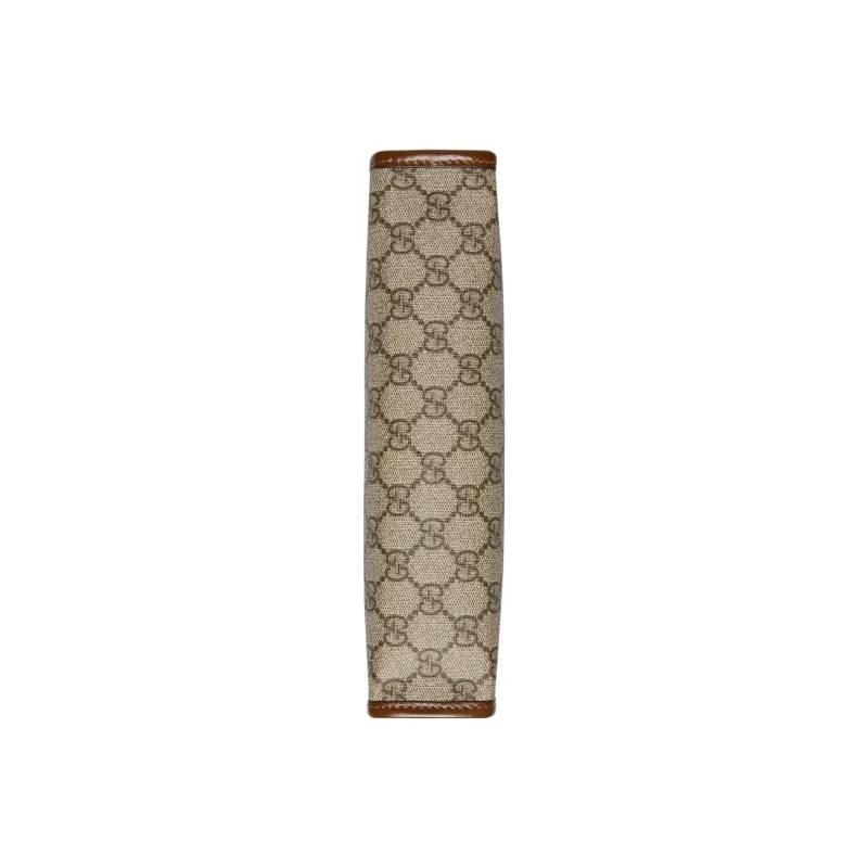 GUCCI Canvas With Leather Binding Clutch Makeup Bag Men's Ebony-6
