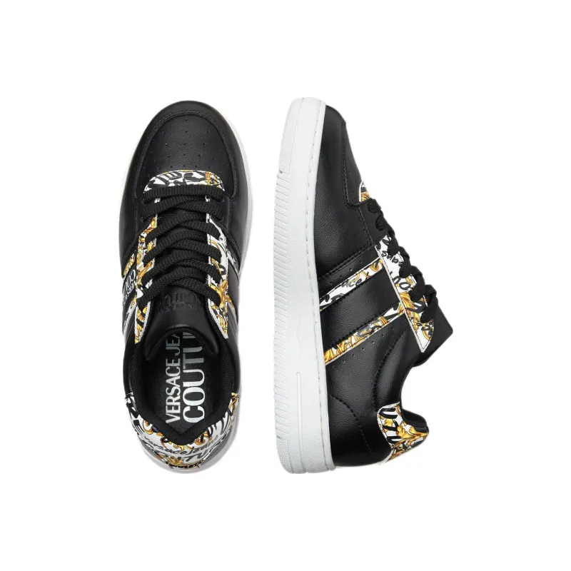 VERSACE JEANS Versace Low Top Stylish Skateboarding Shoes Women's Black-3